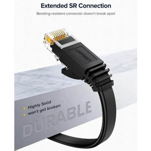 Патч-корд Ugreen NW102 Cat 6 U/UTP 20m (50181) Black купити в Україні: Київ, Львів, Хмельницький, Тернопіль | Низька ціна, відгуки, характеристики від TELEMART фото