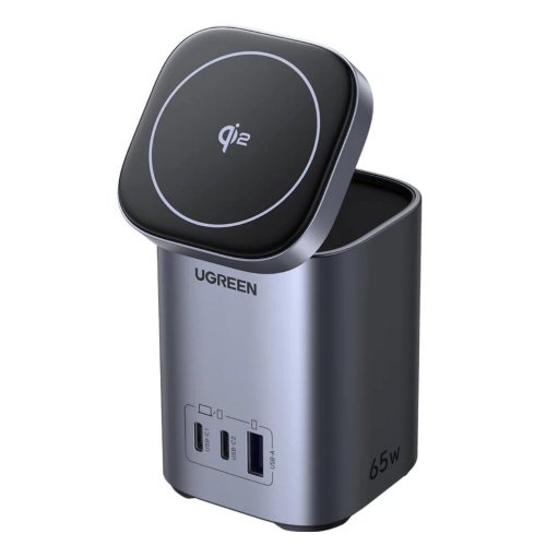 Бездротовий зарядний пристрій Ugreen X555 4 in 1 Wireless 65W (55321) Black купити в Україні: Київ, Львів, Хмельницький, Тернопіль | Низька ціна, відгуки, характеристики від TELEMART фото
