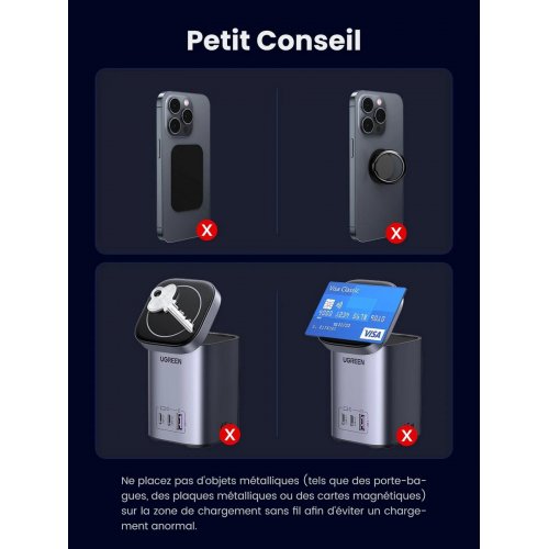 Бездротовий зарядний пристрій Ugreen X555 4 in 1 Wireless 65W (55321) Black купити в Україні: Київ, Львів, Хмельницький, Тернопіль | Низька ціна, відгуки, характеристики від TELEMART фото