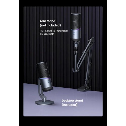 Мікрофон Ugreen CM769 RGB (35629) Black купити в Україні: Київ, Львів, Хмельницький, Тернопіль | Низька ціна, відгуки, характеристики від TELEMART фото