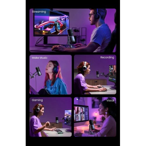 Мікрофон Ugreen CM769 RGB (35629) Black купити в Україні: Київ, Львів, Хмельницький, Тернопіль | Низька ціна, відгуки, характеристики від TELEMART фото