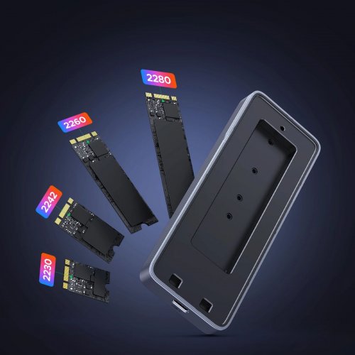 Внешний карман Ugreen CM777 M.2 NVMe/SATA to USB Type-C (25665) Grey купить в Украине: Киев, Днепр, Харьков, Одесса  | Низкая цена, отзывы, характеристики от TELEMART фото