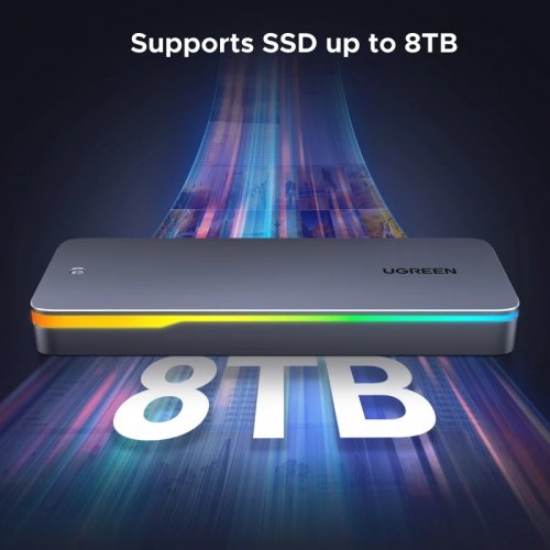 Внешний карман Ugreen CM777 M.2 NVMe/SATA to USB Type-C (25665) Grey купить в Украине: Киев, Днепр, Харьков, Одесса  | Низкая цена, отзывы, характеристики от TELEMART фото