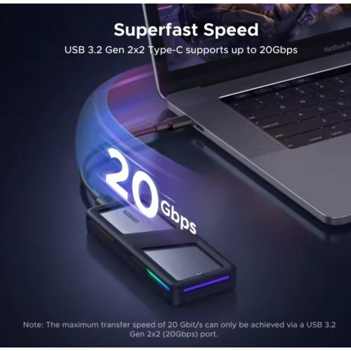 Внешний карман Ugreen CM777 M.2 NVMe/SATA to USB Type-C (25665) Grey купить в Украине: Киев, Днепр, Харьков, Одесса  | Низкая цена, отзывы, характеристики от TELEMART фото