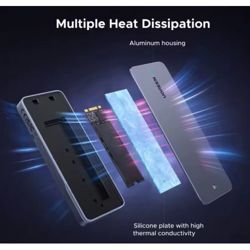 Внешний карман Ugreen CM777 M.2 NVMe/SATA to USB Type-C (25665) Grey купить в Украине: Киев, Днепр, Харьков, Одесса  | Низкая цена, отзывы, характеристики от TELEMART фото