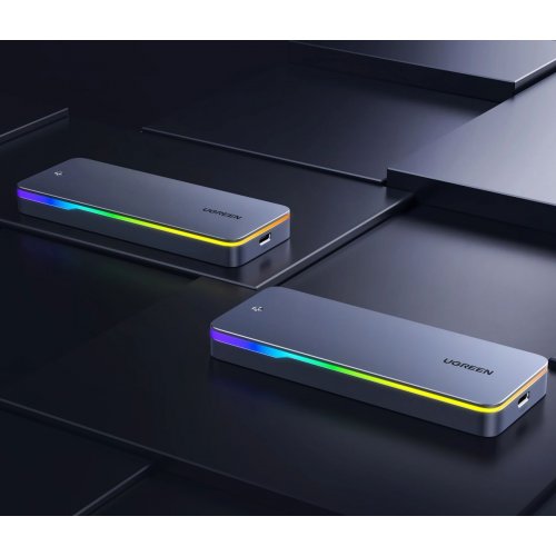 Внешний карман Ugreen CM777 M.2 NVMe/SATA to USB Type-C (25665) Grey купить в Украине: Киев, Днепр, Харьков, Одесса  | Низкая цена, отзывы, характеристики от TELEMART фото