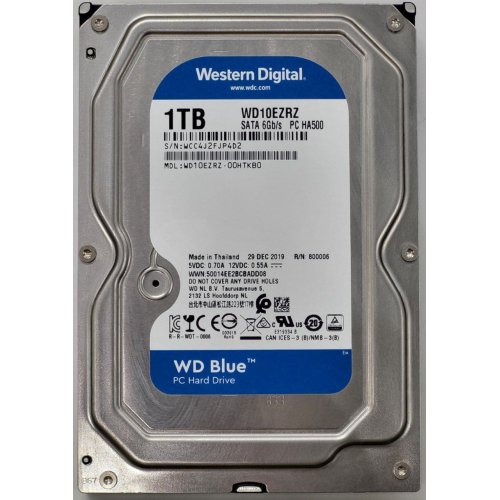 Жорсткий диск Western Digital Blue 1TB 64MB 3.5" (WD10EZRZ) (Відновлено продавцем, 824372) купити в Україні: Київ, Львів, Хмельницький, Тернопіль | Перевірка сумісності, низька ціна, відгуки, характеристики від TELEMART фото