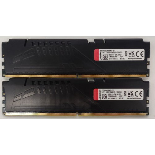 Озп Kingston DDR5 32GB (2x16GB) 6000Mhz FURY Beast Black (KF560C40BBK2-32) (Відновлено продавцем, 824379) купити в Україні: Київ, Львів, Хмельницький, Тернопіль | Перевірка сумісності, низька ціна, відгуки, характеристики від TELEMART фото