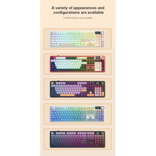 Клавіатура AULA F108 Pro Gasket Reaper Switch Wireless (6978080501295) Black купити в Україні: Київ, Львів, Хмельницький, Тернопіль | Низька ціна, відгуки, характеристики від TELEMART фото