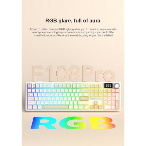 Клавіатура AULA F108 Pro Gasket Reaper Switch Wireless (6978080501295) Black купити в Україні: Київ, Львів, Хмельницький, Тернопіль | Низька ціна, відгуки, характеристики від TELEMART фото