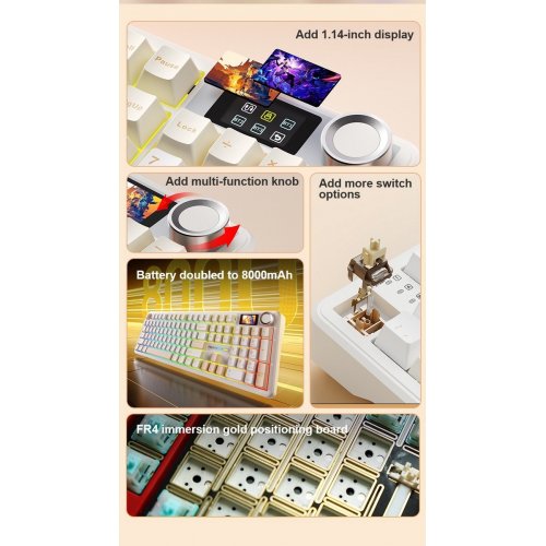 Клавіатура AULA F108 Pro Gasket Reaper Switch Wireless (6978080501295) Black купити в Україні: Київ, Львів, Хмельницький, Тернопіль | Низька ціна, відгуки, характеристики від TELEMART фото