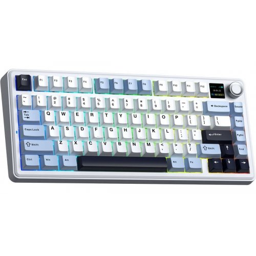 Клавіатура AULA F75 MAX Gasket Reaper Switch Wireless (6978080501158) White/Blue купити в Україні: Київ, Львів, Хмельницький, Тернопіль | Низька ціна, відгуки, характеристики від TELEMART фото
