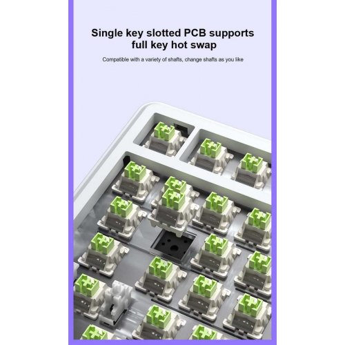 Клавіатура AULA F75 MAX Gasket Reaper Switch Wireless (6978080501158) White/Blue купити в Україні: Київ, Львів, Хмельницький, Тернопіль | Низька ціна, відгуки, характеристики від TELEMART фото