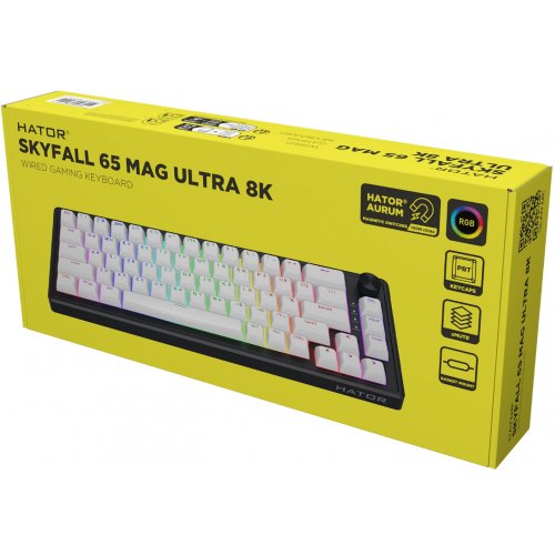 Клавіатура HATOR Skyfall 65 MAG Ultra 8K Aurum Ice Wireless (HTK1860UA) Black/White купити в Україні: Київ, Львів, Хмельницький, Тернопіль | Низька ціна, відгуки, характеристики від TELEMART фото