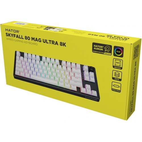Клавиатура HATOR Skyfall 80 MAG Ultra 8K Aurum Ice Wireless (HTK1880UA) Black/White купить в Украине: Киев, Днепр, Харьков, Одесса  | Низкая цена, отзывы, характеристики от TELEMART фото