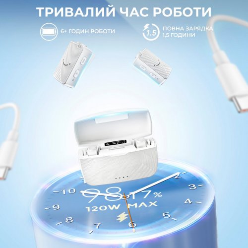 Петличний мікрофон Fifine M9 White купити в Україні: Київ, Львів, Хмельницький, Тернопіль | Низька ціна, відгуки, характеристики від TELEMART фото