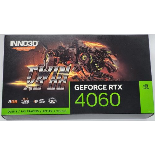 Видеокарта Inno3D GeForce RTX 4060 TWIN X2 OC 8192MB (N40602-08D6X-173051N) (Восстановлено продавцом, 825296) купить в Украине: Киев, Днепр, Харьков, Одесса  | Проверка совместимости, низкая цена, отзывы, характеристики от TELEMART фото