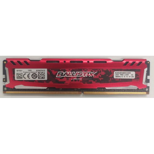 Озу Crucial DDR4 8GB 3000Mhz Ballistix Sport LT Red (BLS8G4D30AESEK) (Восстановлено продавцом, 825437) купить в Украине: Киев, Днепр, Харьков, Одесса  | Проверка совместимости, низкая цена, отзывы, характеристики от TELEMART фото