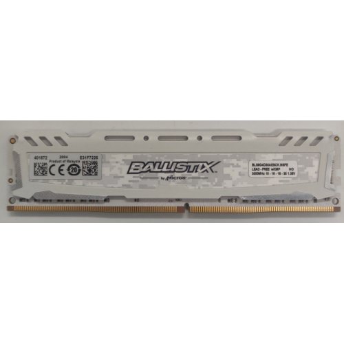 Озу Crucial DDR4 8GB 3000Mhz Ballistix Sport LT White (BLS8G4D30AESCK) (Восстановлено продавцом, 825438) купить в Украине: Киев, Днепр, Харьков, Одесса  | Проверка совместимости, низкая цена, отзывы, характеристики от TELEMART фото
