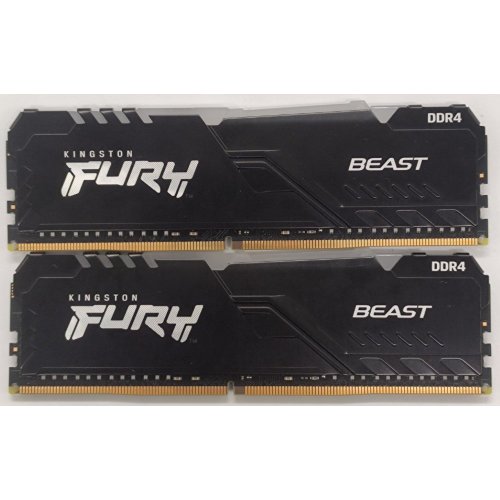 Озп Kingston DDR4 32GB (2x16GB) 3200Mhz FURY Beast RGB Black (KF432C16BB1AK2/32) (Відновлено продавцем, 825556) купити в Україні: Київ, Львів, Хмельницький, Тернопіль | Перевірка сумісності, низька ціна, відгуки, характеристики від TELEMART фото