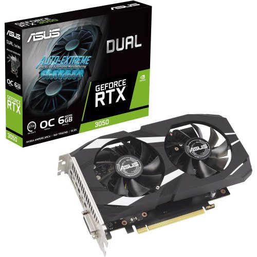 Відеокарта Asus Dual GeForce RTX 3050 OC 6144MB (DUAL-RTX3050-O6G) (Відновлено продавцем, 825558) купити в Україні: Київ, Львів, Хмельницький, Тернопіль | Перевірка сумісності, низька ціна, відгуки, характеристики від TELEMART фото