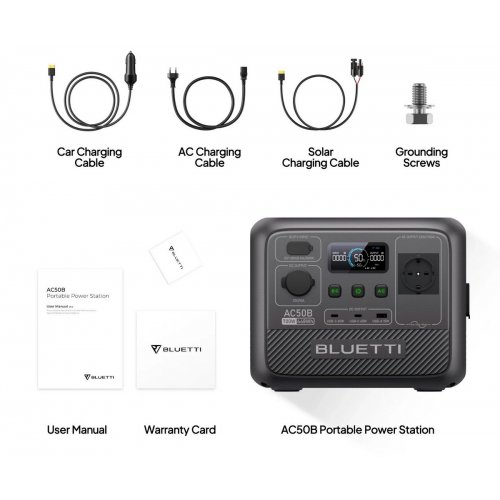 Зарядна станція BLUETTI AC50B 700W 448Wh купити в Україні: Київ, Львів, Хмельницький, Тернопіль, Івано-Франківськ | Низька ціна, відгуки, характеристики від TELEMART фото