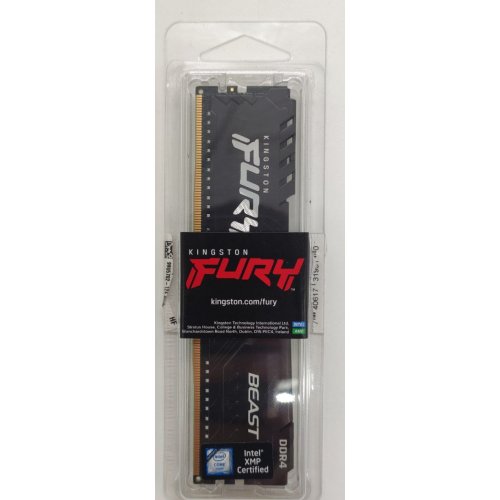 Озп Kingston DDR4 8GB 3200Mhz FURY Beast Black (KF432C16BB/8) (Відновлено продавцем, 825887) купити в Україні: Київ, Львів, Хмельницький, Тернопіль | Перевірка сумісності, низька ціна, відгуки, характеристики від TELEMART фото
