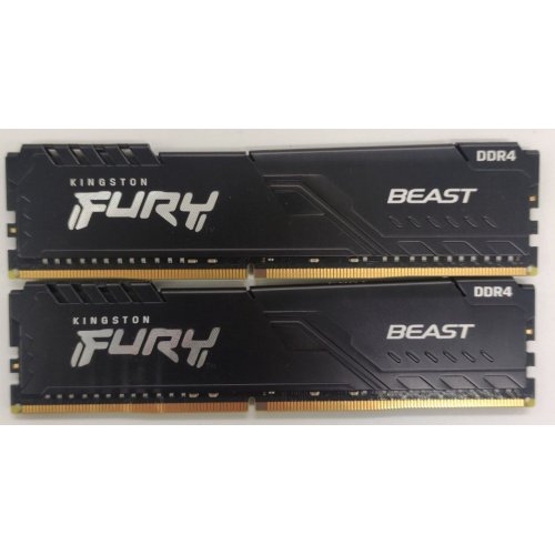 Озп Kingston DDR4 32GB (2x16GB) 3200Mhz FURY Beast Black (KF432C16BB1K2/32) (Відновлено продавцем, 825895) купити в Україні: Київ, Львів, Хмельницький, Тернопіль | Перевірка сумісності, низька ціна, відгуки, характеристики від TELEMART фото