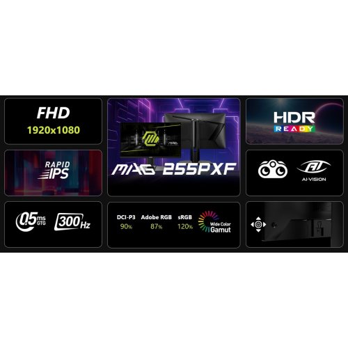 Уценка монитор MSI 24.5" MAG 255PXF Black (Вскрытая упаковка, 825912) купить в Украине: Киев, Днепр, Харьков, Одесса  | Низкая цена, отзывы, характеристики от TELEMART фото