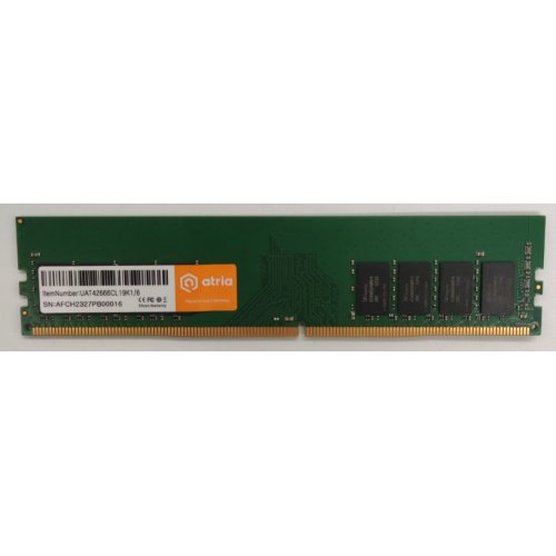 Озу ATRIA DDR4 8GB 2666Mhz (UAT42666CL19K1/8) (Восстановлено продавцом, 825942) купить в Украине: Киев, Днепр, Харьков, Одесса  | Проверка совместимости, низкая цена, отзывы, характеристики от TELEMART фото