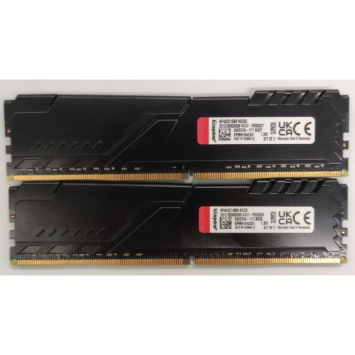 Озп Kingston DDR4 32GB (2x16GB) 3200Mhz FURY Beast Black (KF432C16BB1K2/32) (Відновлено продавцем, 825944) купити в Україні: Київ, Львів, Хмельницький, Тернопіль | Перевірка сумісності, низька ціна, відгуки, характеристики від TELEMART фото