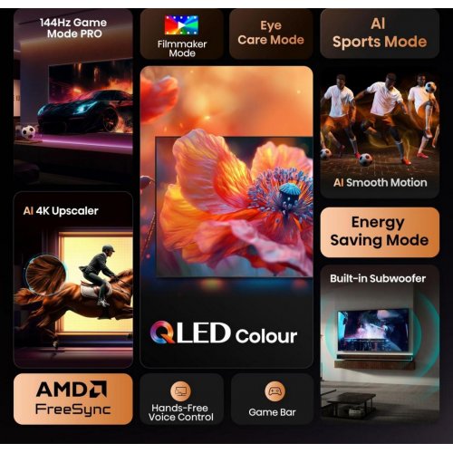 Телевізор Hisense 85" 85A6Q Black купити в Україні: Київ, Львів, Хмельницький, Тернопіль, Івано-Франківськ | Низька ціна, відгуки, характеристики від TELEMART фото