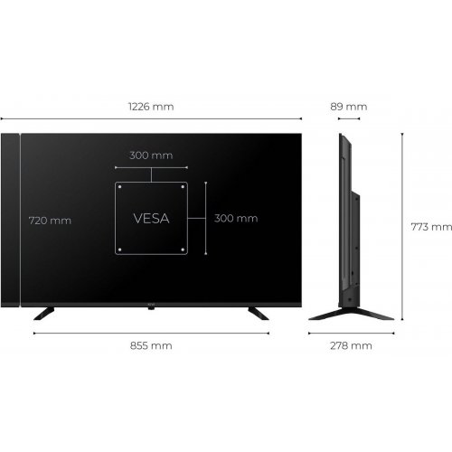 Телевізор Kivi 55" 55U820KB Black купити в Україні: Київ, Львів, Хмельницький, Тернопіль, Івано-Франківськ | Низька ціна, відгуки, характеристики від TELEMART фото