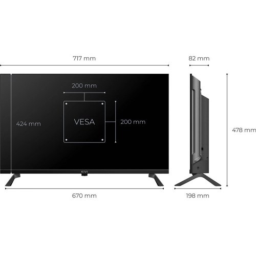 Телевізор Kivi 32" 32H820KB Black купити в Україні: Київ, Львів, Хмельницький, Тернопіль, Івано-Франківськ | Низька ціна, відгуки, характеристики від TELEMART фото