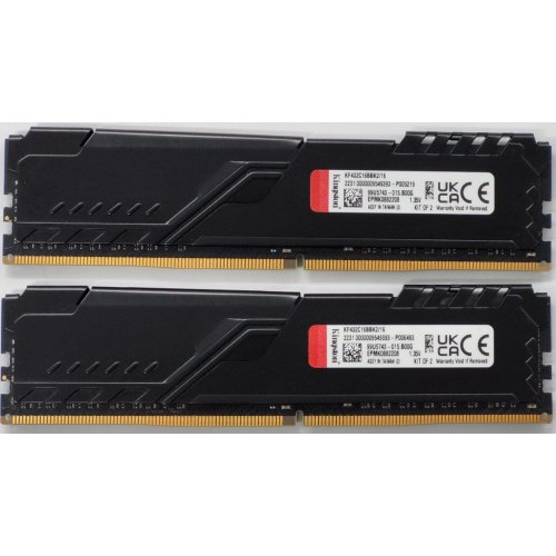 Озп Kingston DDR4 16GB (2x8GB) 3200Mhz FURY Beast Black (KF432C16BBK2/16) (Відновлено продавцем, 826333) купити в Україні: Київ, Львів, Хмельницький, Тернопіль | Перевірка сумісності, низька ціна, відгуки, характеристики від TELEMART фото