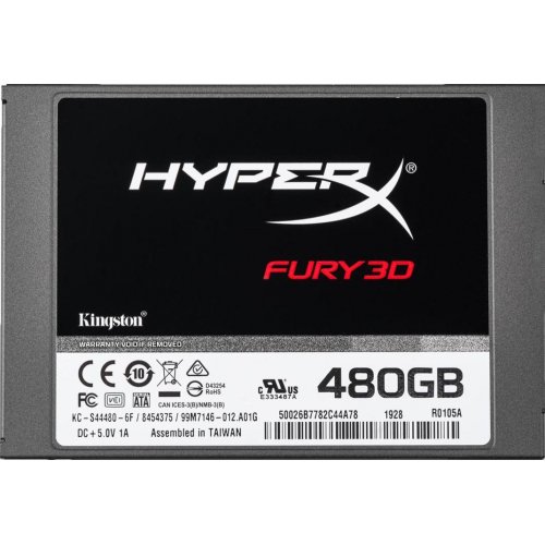 Ssd-диск Kingston HyperX Fury 3D TLC 480GB 2.5" (KC-S44480-6F) (Відновлено продавцем, 826337) купити в Україні: Київ, Львів, Хмельницький, Тернопіль, Івано-Франківськ | Перевірка сумісності, низька ціна, відгуки, характеристики від TELEMART фото