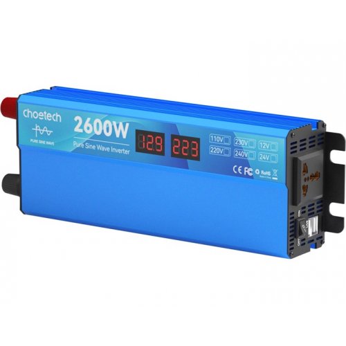 Інвертор Choetech 1300W (CJ2600Q-V2) купити в Україні: Київ, Львів, Хмельницький, Тернопіль, Івано-Франківськ | Низька ціна, відгуки, характеристики від TELEMART фото