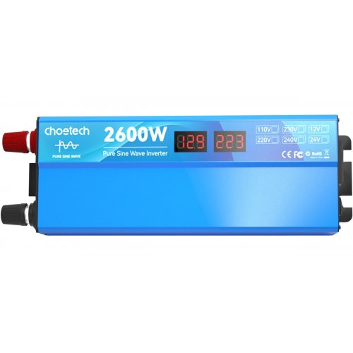 Інвертор Choetech 1300W (CJ2600Q-V2) купити в Україні: Київ, Львів, Хмельницький, Тернопіль, Івано-Франківськ | Низька ціна, відгуки, характеристики від TELEMART фото