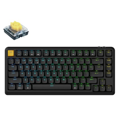 Клавіатура Keychron J1 82 Key RGB Hot-Swap Banana Switch (J1-H4-UA) Black купити в Україні: Київ, Львів, Хмельницький, Тернопіль, Івано-Франківськ | Низька ціна, відгуки, характеристики від TELEMART фото