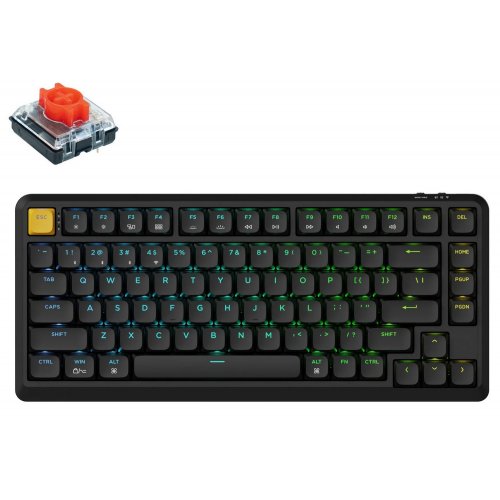 Клавіатура Keychron J1 82 Key RGB Hot-Swap Red Switch (J1-H1-UA) Black купити в Україні: Київ, Львів, Хмельницький, Тернопіль, Івано-Франківськ | Низька ціна, відгуки, характеристики від TELEMART фото