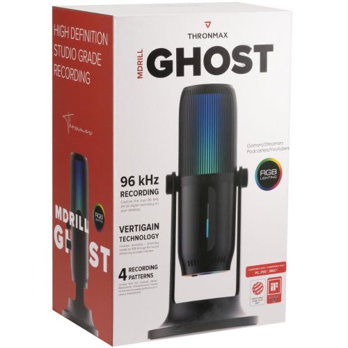 Мікрофон Thronmax MDrill Ghost M2RGB (M2RGBTHRONMAX) Black купити в Україні: Київ, Львів, Хмельницький, Тернопіль, Івано-Франківськ | Низька ціна, відгуки, характеристики від TELEMART фото