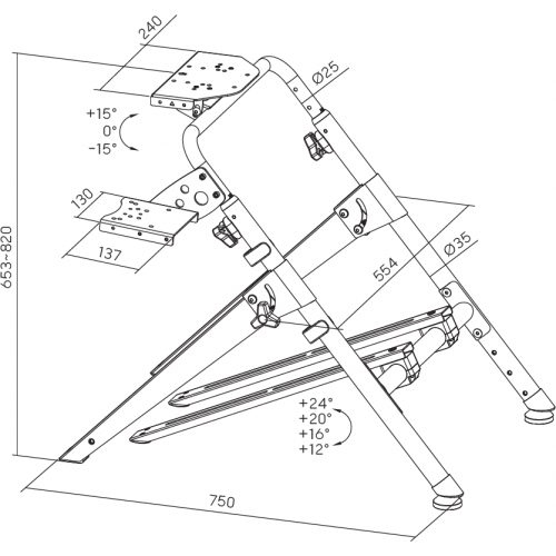 Стенд для крепления руля, коробки передач и педалей GamePro RS029 Black купить в Украине: Киев, Днепр, Харьков, Одесса  | Низкая цена, отзывы, характеристики от TELEMART фото
