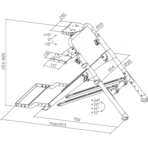 Стенд для крепления руля, коробки передач и педалей GamePro RS033 Black купить в Украине: Киев, Днепр, Харьков, Одесса  | Низкая цена, отзывы, характеристики от TELEMART фото