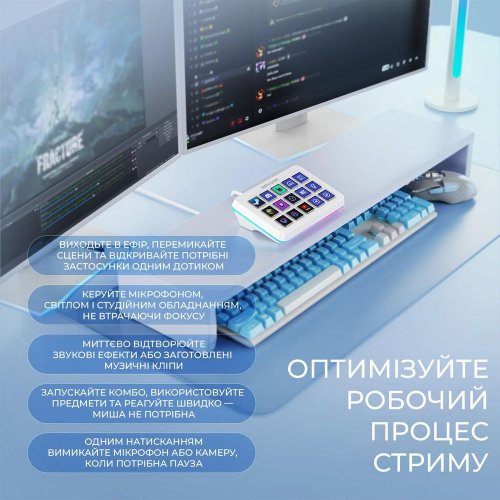 Контролер для стрімінга Fifine Stream Deck D6 White купити в Україні: Київ, Львів, Хмельницький, Тернопіль, Івано-Франківськ | Низька ціна, відгуки, характеристики від TELEMART фото