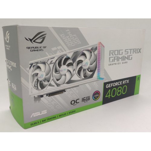 Відеокарта Asus ROG Strix GeForce RTX 4080 OC 16384MB (ROG-STRIX-RTX4080-O16G-WHITE) (Відновлено продавцем, 826604) купити в Україні: Київ, Львів, Хмельницький, Тернопіль, Івано-Франківськ | Перевірка сумісності, низька ціна, відгуки, характеристики від TELEMART фото
