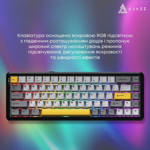 Клавіатура Ajazz AK680 MAX RGB Magnetic Switches (AK680-M-BGY-AW) Black купити в Україні: Київ, Львів, Хмельницький, Тернопіль, Івано-Франківськ | Низька ціна, відгуки, характеристики від TELEMART фото