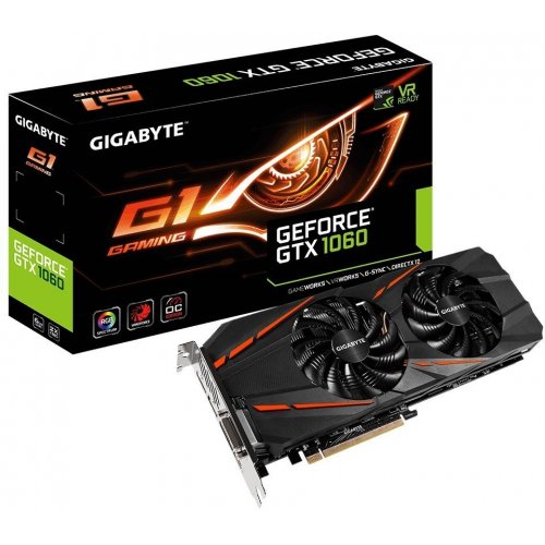 Видеокарта Gigabyte GeForce GTX 1060 G1 Gaming 6144MB (GV-N1060G1 GAMING-6GD) (Восстановлено продавцом, 826629) купить в Украине: Киев, Днепр, Харьков, Одесса  | Проверка совместимости, низкая цена, отзывы, характеристики от TELEMART фото