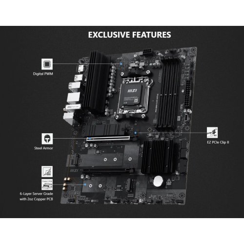 Материнская плата MSI PRO B840-S EVO WIFI6E (sAM5, AMD B840) купить в Украине: Киев, Днепр, Харьков, Одесса  | Проверка совместимости, низкая цена, отзывы, характеристики от TELEMART фото