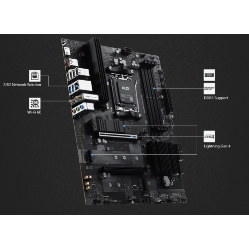 Материнская плата MSI PRO B840-S EVO WIFI6E (sAM5, AMD B840) купить в Украине: Киев, Днепр, Харьков, Одесса  | Проверка совместимости, низкая цена, отзывы, характеристики от TELEMART фото