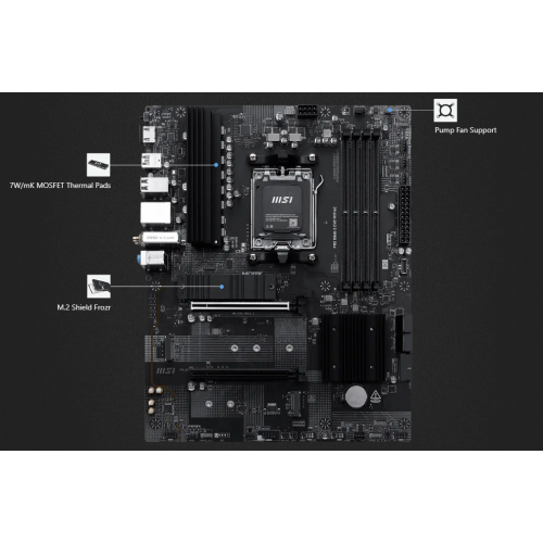 Материнская плата MSI PRO B840-S EVO WIFI6E (sAM5, AMD B840) купить в Украине: Киев, Днепр, Харьков, Одесса  | Проверка совместимости, низкая цена, отзывы, характеристики от TELEMART фото